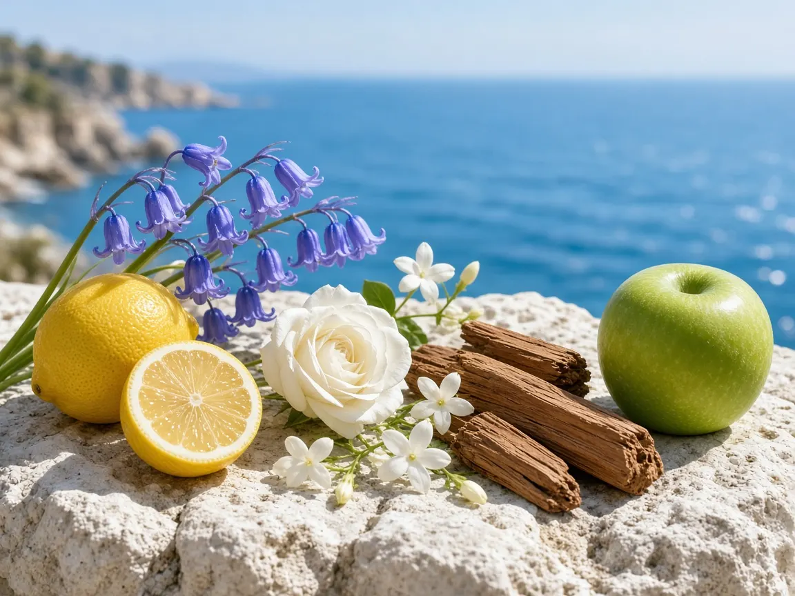 Still life of the notes in Dolce & Gabbana Light Blue Eau de Toilette