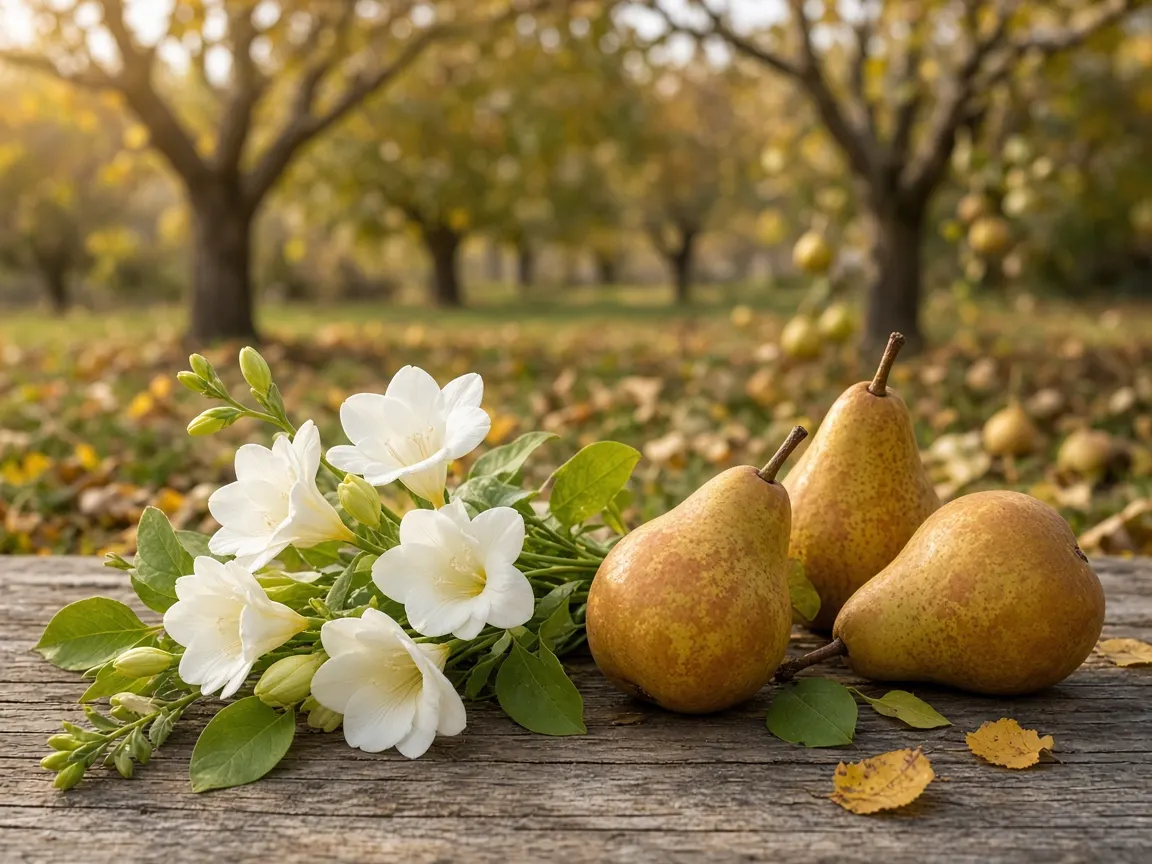 Still life of the notes in Jo Malone London English Pear & Freesia