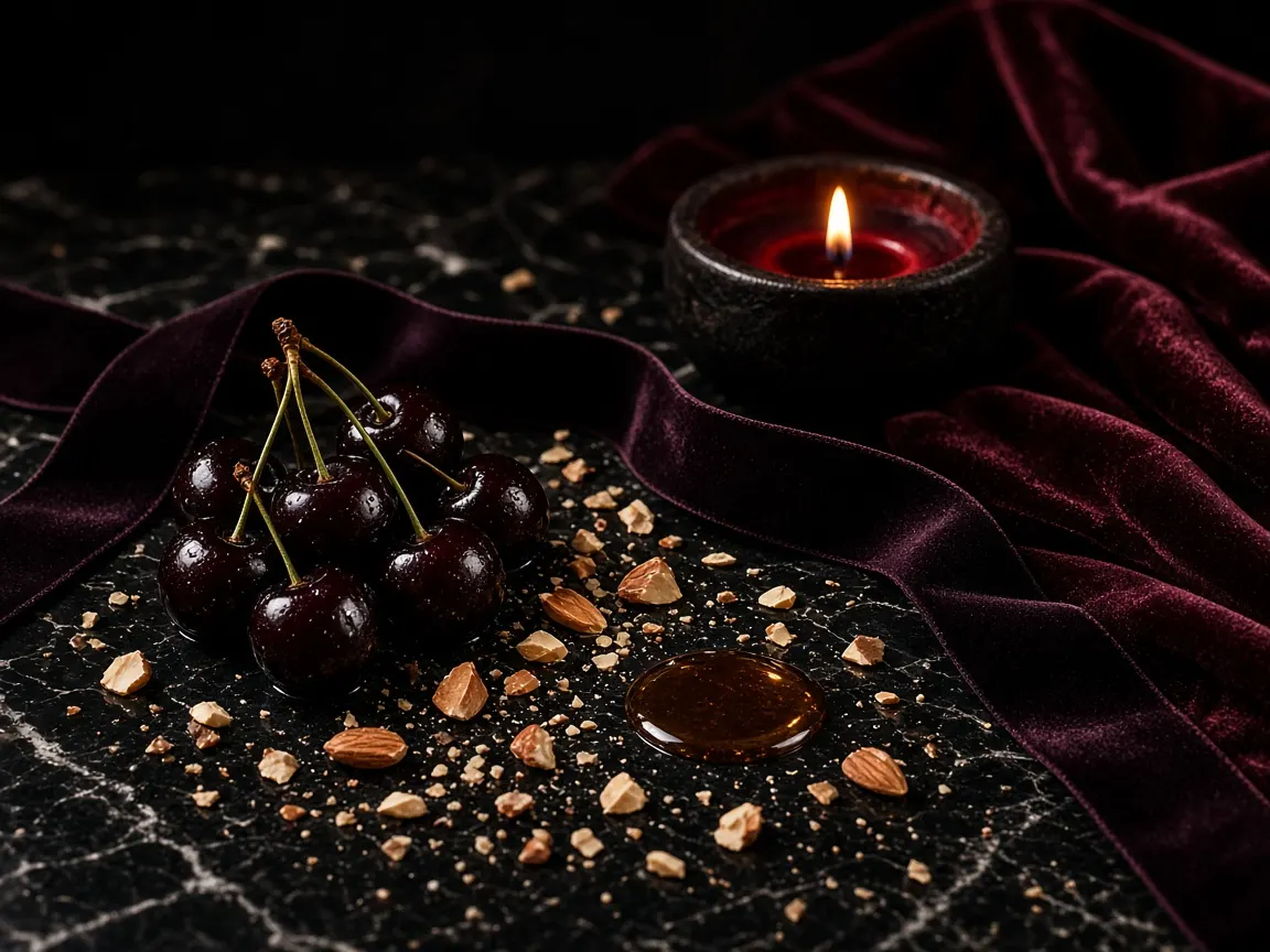 Still life of the notes in Tom Ford Lost Cherry Eau de Parfum